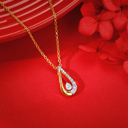 Gold Morning Driblet Lab Grown Diamond Pendant