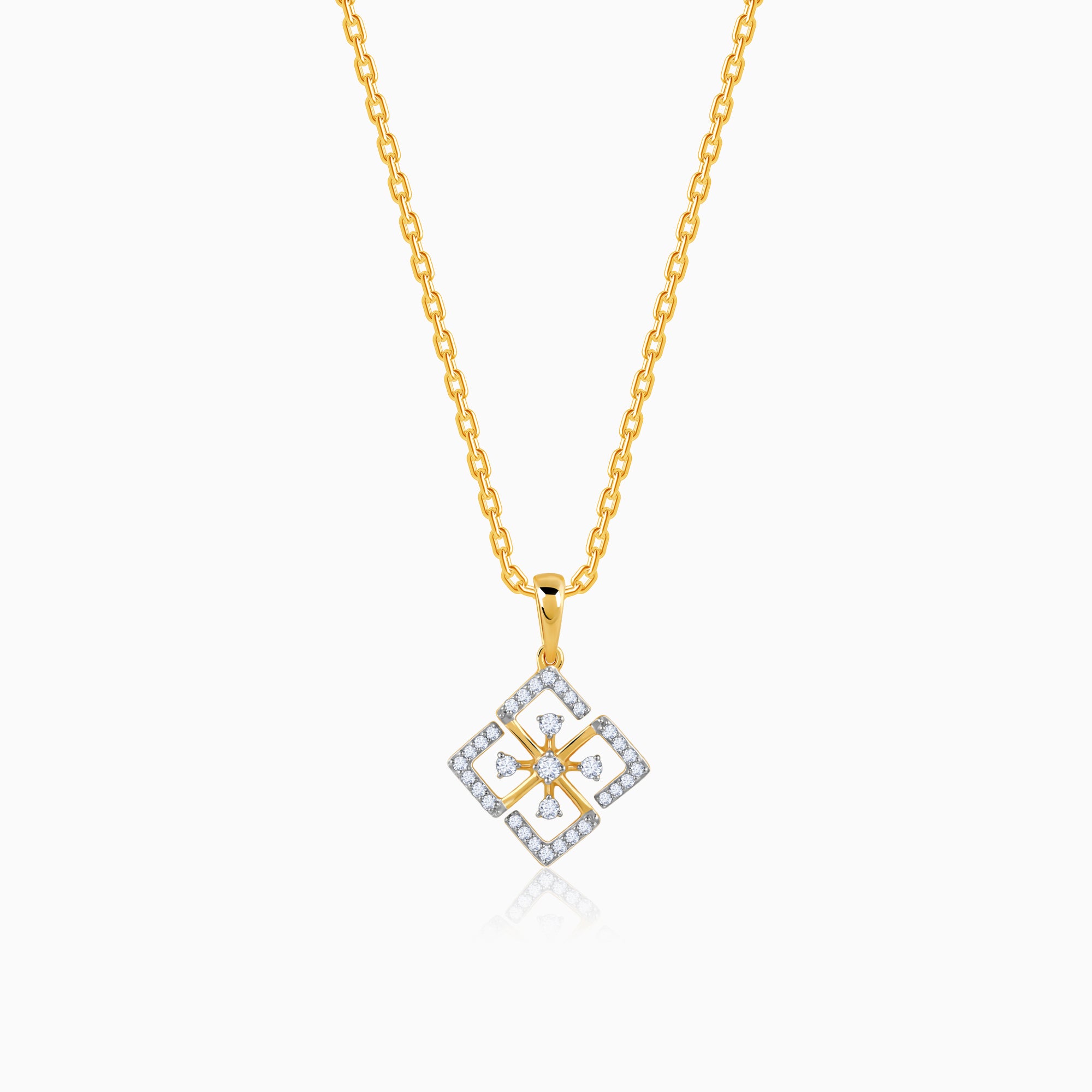 Gold Losange Diamond Pendant - Image 1