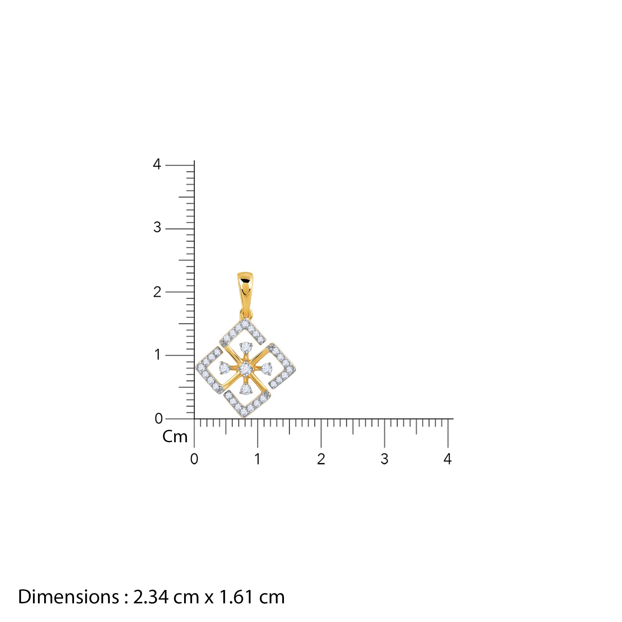 Gold Losange Diamond Pendant - view 5