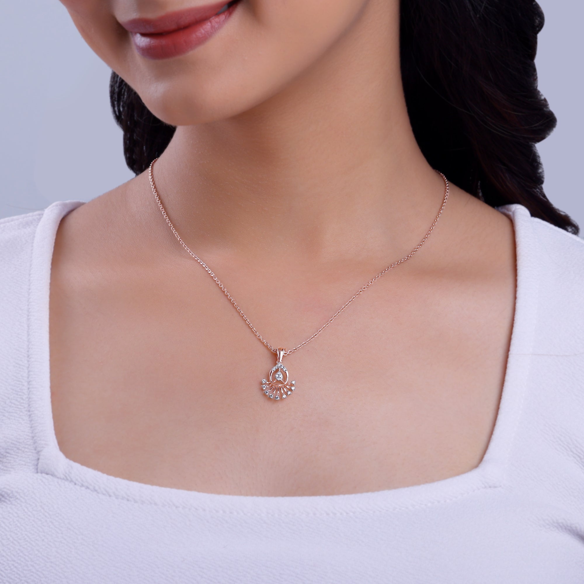 Rose Gold Sparkling Thrills Diamond Pendant - view 3