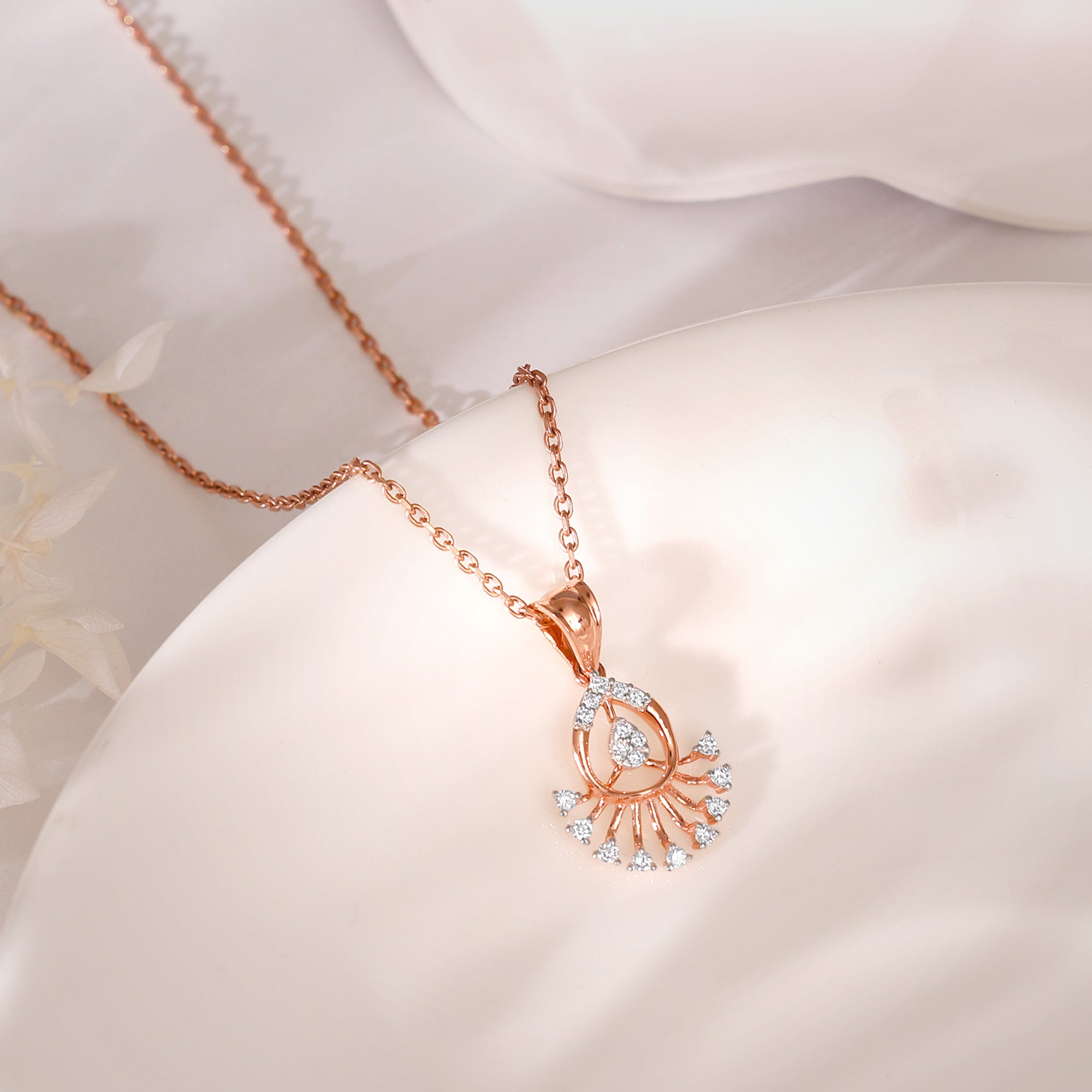 Rose Gold Sparkling Thrills Diamond Pendant - view 2
