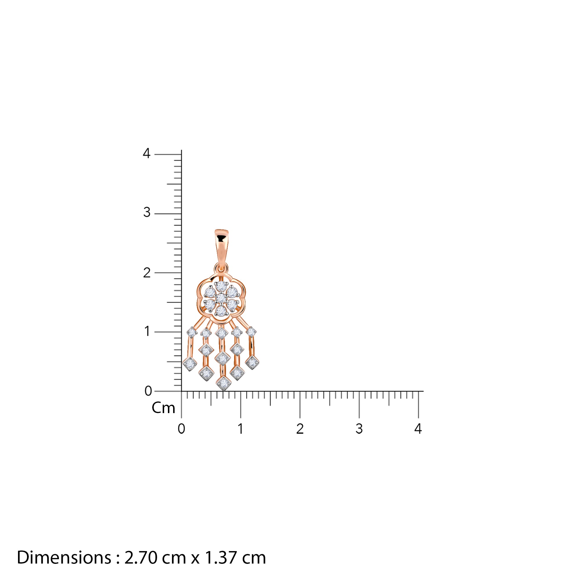 Rose Gold Radiant Bloom Diamond Pendant - view 6