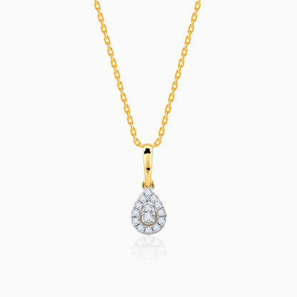 Gold Embellish Lab Grown Diamond Teardrop Pendant