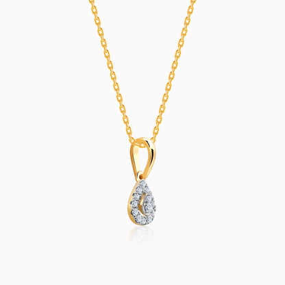 Gold Embellish Lab Grown Diamond Teardrop Pendant