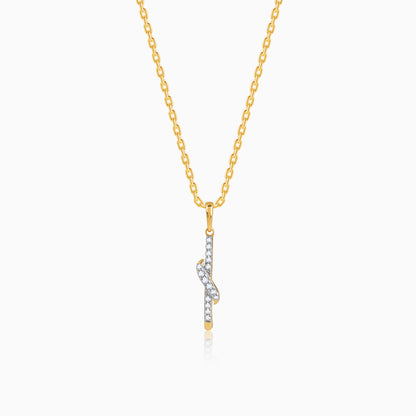 Gold Starcross Lab Grown Diamond Pendant