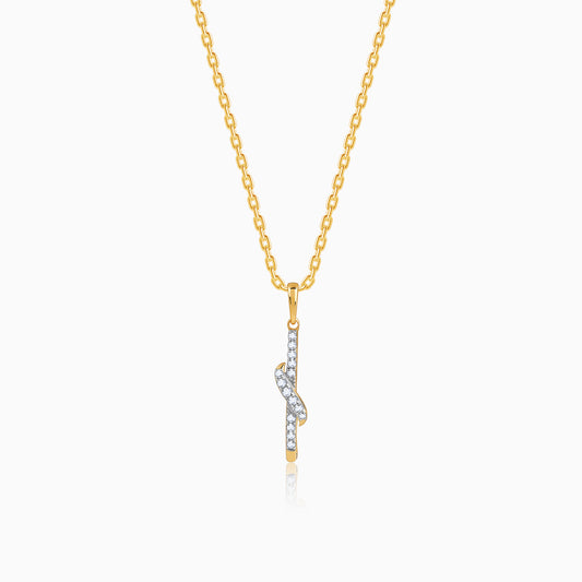 Gold Starcross Lab Grown Diamond Pendant