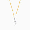 Gold Wave Layers Diamond Pendant- Gold Pendants For Women