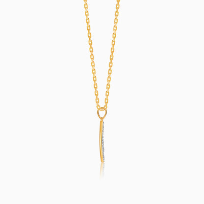 Gold Wave Layers Lab Grown Diamond Pendant