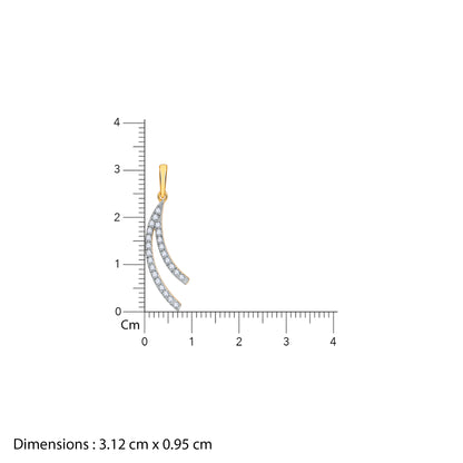 Gold Wave Layers Lab Grown Diamond Pendant
