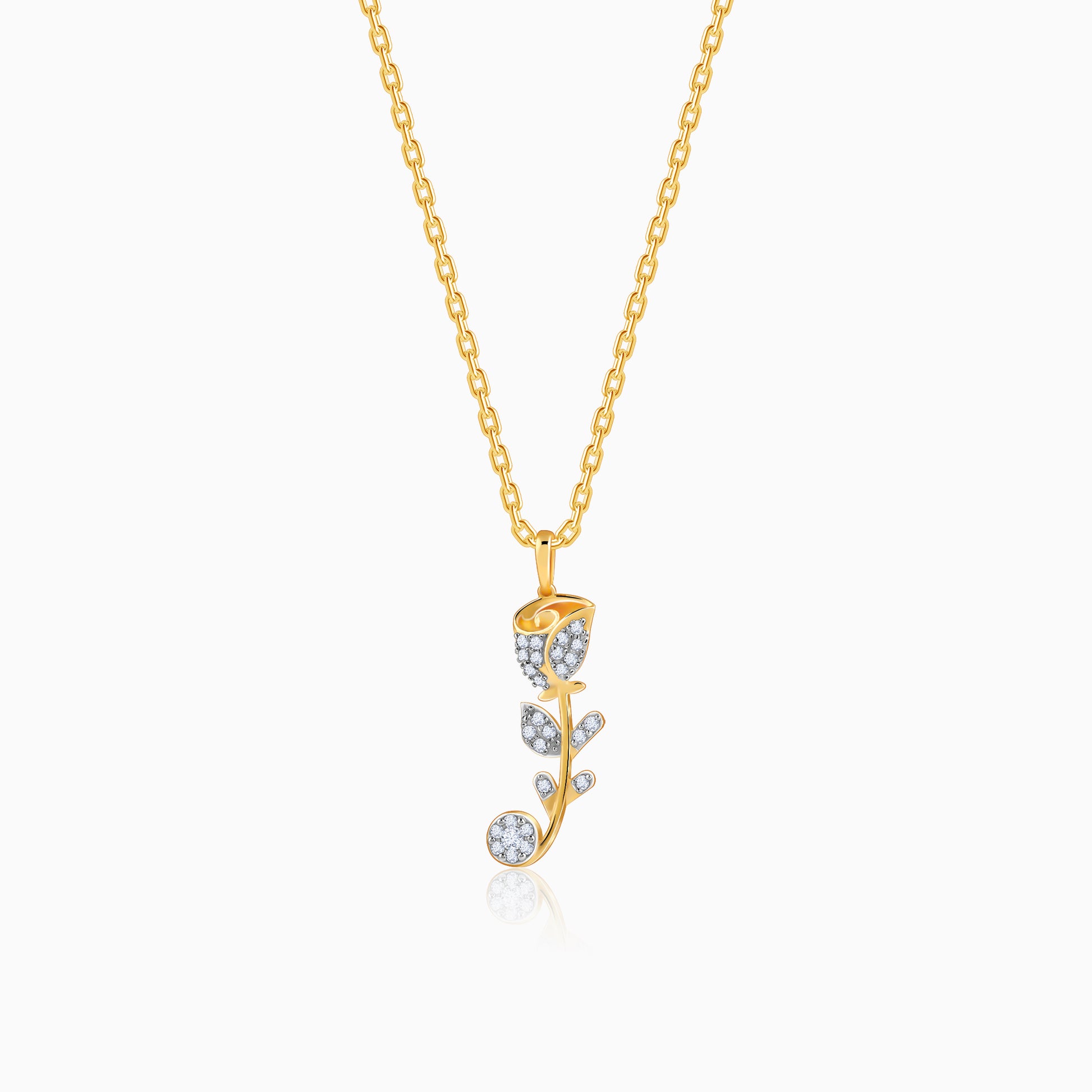 Gold Rose Reverie Diamond Pendant- gold pendant for women