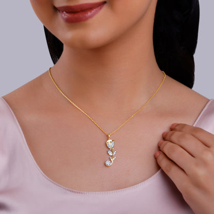 Gold Rose Reverie Lab Grown Diamond Pendant