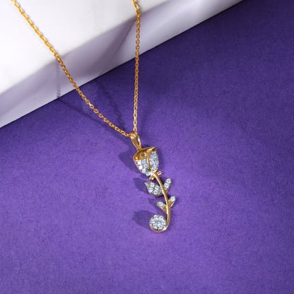 Gold Rose Reverie Lab Grown Diamond Pendant
