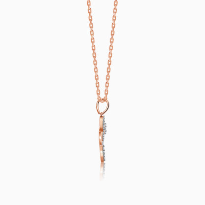 Rose Gold Rolling In Sparkle Lab Grown Diamond Pendant
