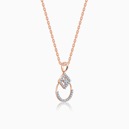 Rose Gold Rolling In Sparkle Lab Grown Diamond Pendant