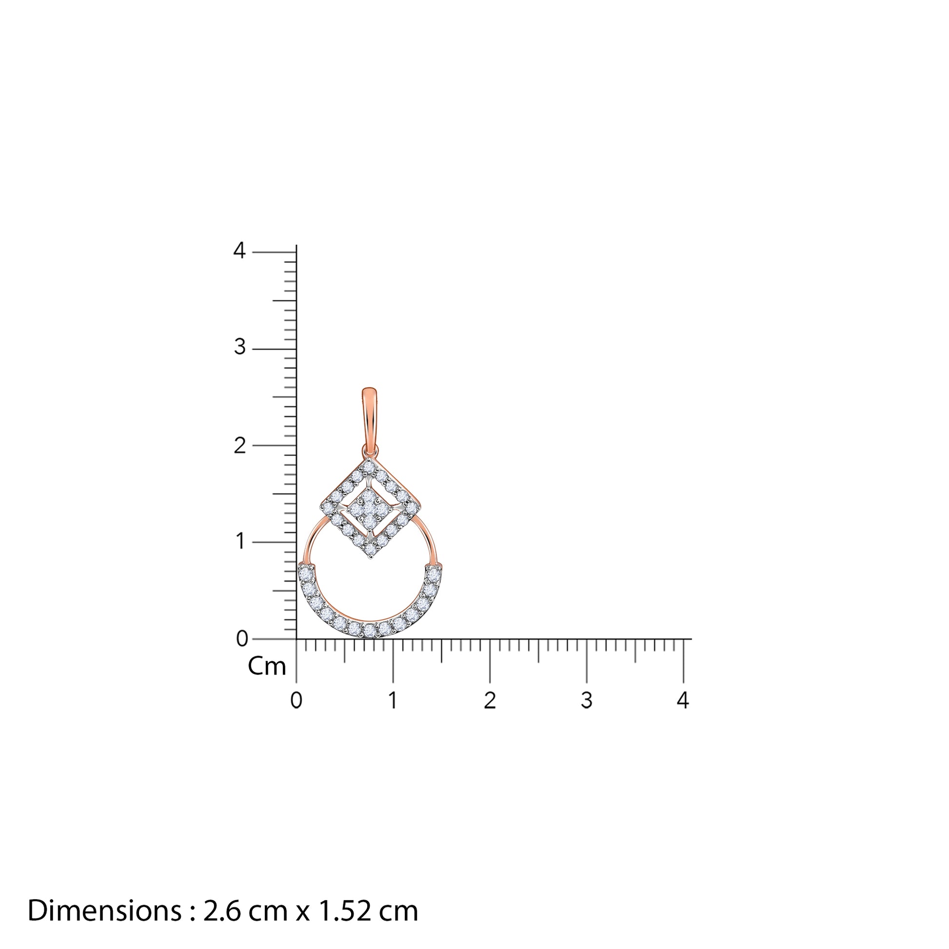 Rose Gold Rolling In Sparkle Diamond Pendant- rose gold pendant for women