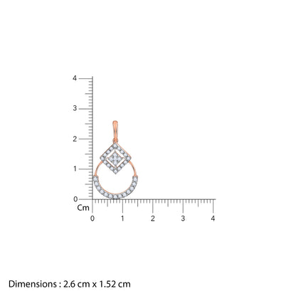Rose Gold Rolling In Sparkle Diamond Pendant- rose gold pendant for women