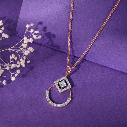 Rose Gold Rolling In Sparkle Lab Grown Diamond Pendant