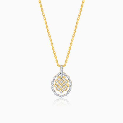 Gold Honeycomb Lab Grown Diamond Pendant