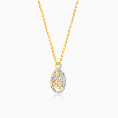 Gold Honeycomb Lab Grown Diamond Pendant