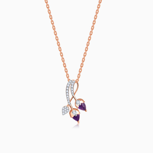 Rose Gold Gracious Tulip Lab Grown Diamond Pendant