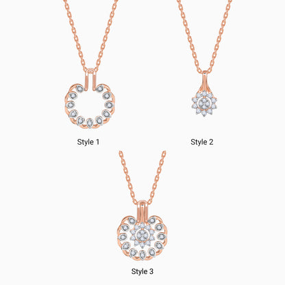Rose Gold Blooming Lab Grown Diamond Pendant