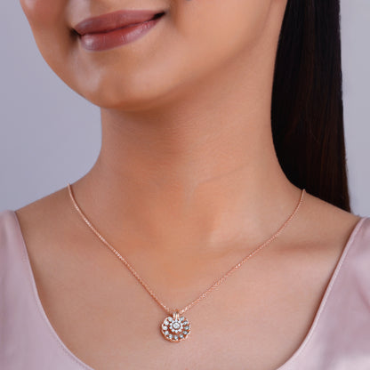 Rose Gold Blooming Lab Grown Diamond Pendant