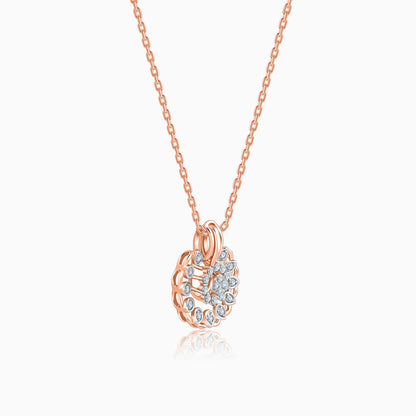 Rose Gold Blooming Lab Grown Diamond Pendant