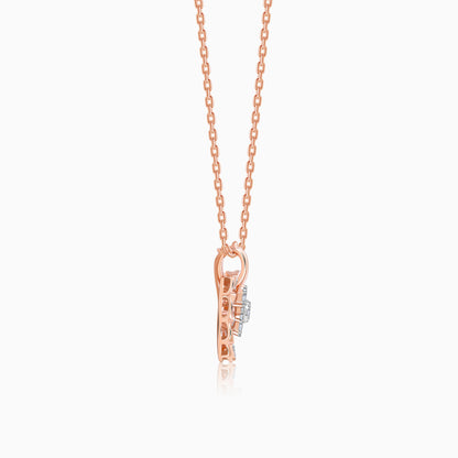 Rose Gold Blooming Lab Grown Diamond Pendant