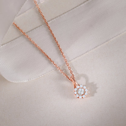 Rose Gold Blooming Lab Grown Diamond Pendant