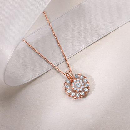 Rose Gold Blooming Lab Grown Diamond Pendant