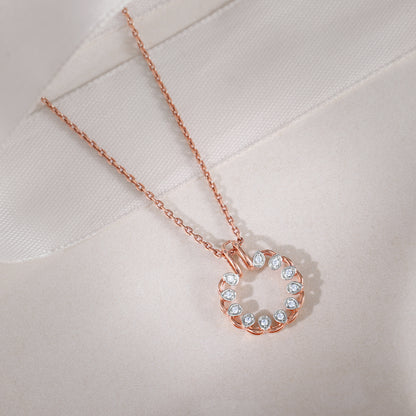 Rose Gold Blooming Lab Grown Diamond Pendant