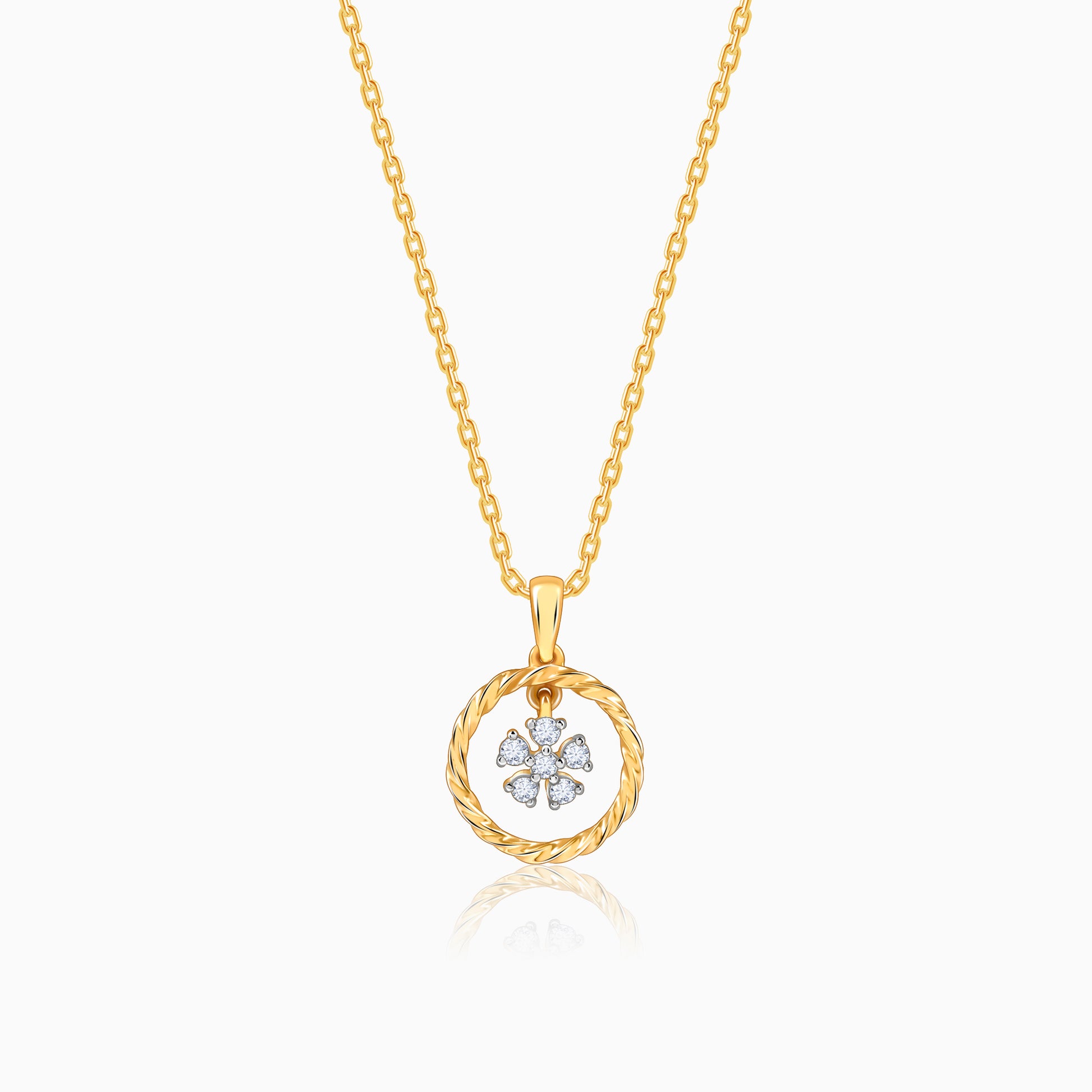 Gold Magical Fleur Diamond Pendant - gold pendant for women