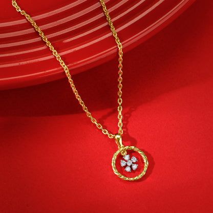 Gold Magical Fleur Lab Grown Diamond Pendant