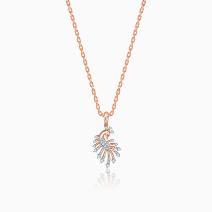 Rose Gold Peacock Lab Grown Diamond Pendant