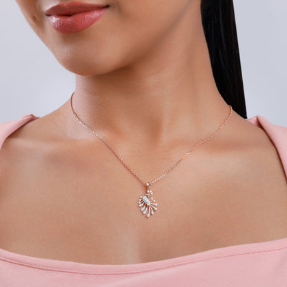 Rose Gold Peacock Lab Grown Diamond Pendant