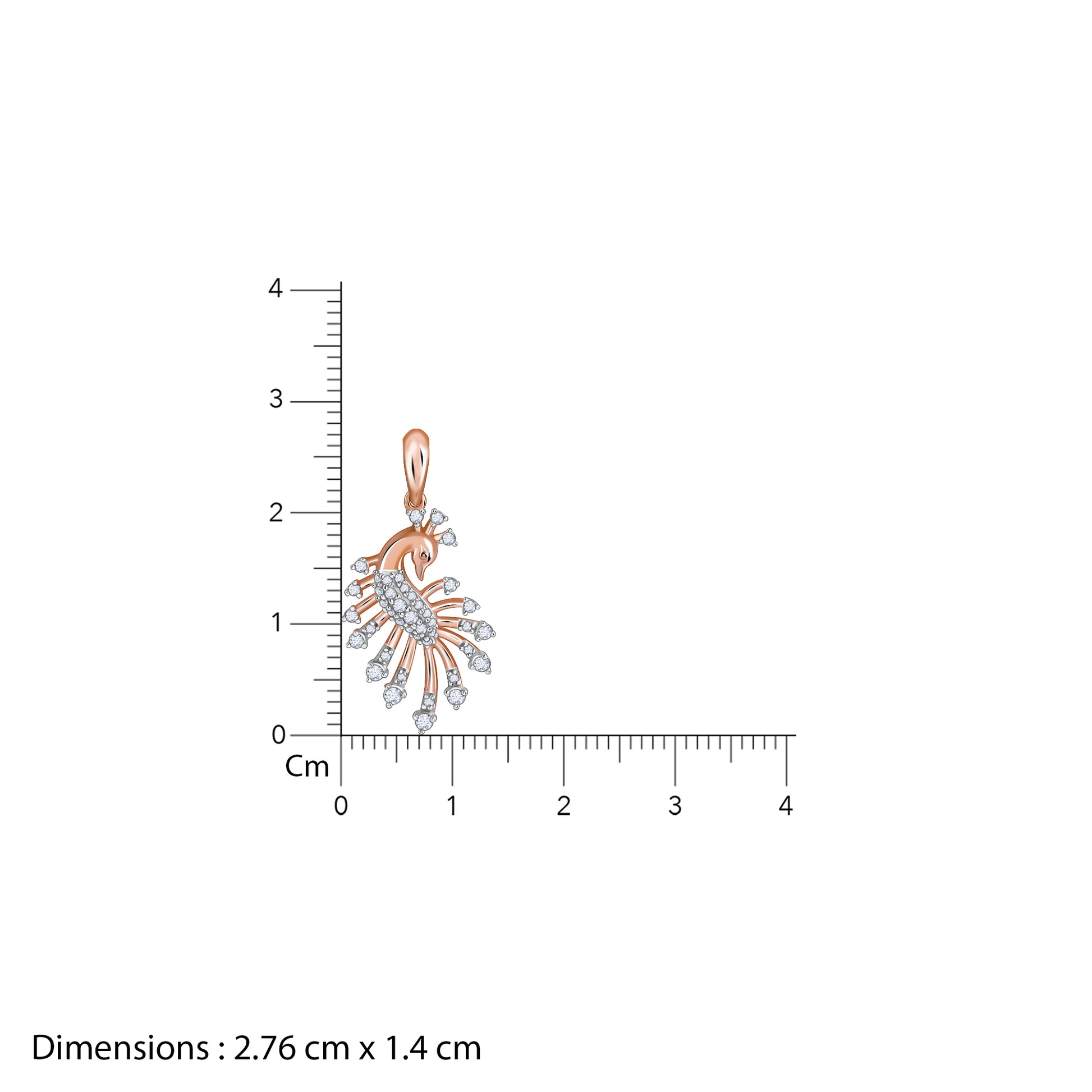 Rose Gold Peacock Diamond Pendant- rose gold pendant for women