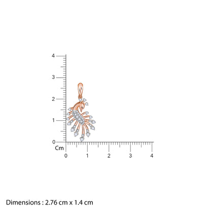 Rose Gold Peacock Diamond Pendant- rose gold pendant for women