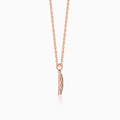 Rose Gold Leaf Drop Lab Grown Diamond Pendant
