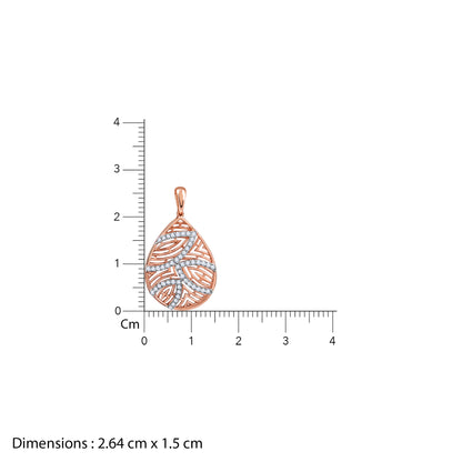 Rose Gold Leaf Drop Lab Grown Diamond Pendant