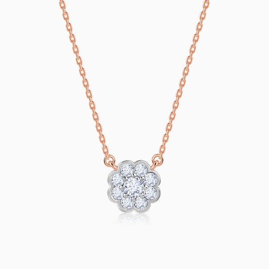 Rose Gold Blooming Flora Lab Grown Diamond Necklace