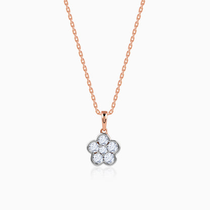 Rose Gold Floral Dazzle Lab Grown Diamond Pendant