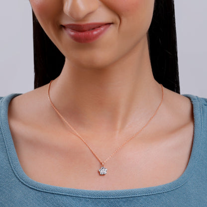 Rose Gold Floral Dazzle Lab Grown Diamond Pendant