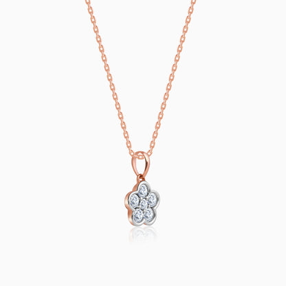 Rose Gold Floral Dazzle Lab Grown Diamond Pendant