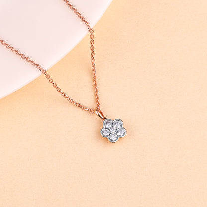 Rose Gold Floral Dazzle Lab Grown Diamond Pendant