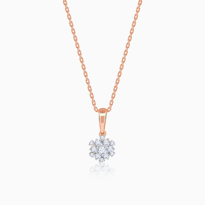 Rose Gold Mesmerising Snowflake Lab Grown Diamond Pendant