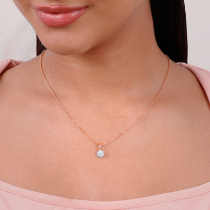 Rose Gold Mesmerising Snowflake Lab Grown Diamond Pendant