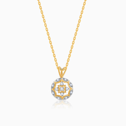 Gold Graceful Wheel Lab Grown Diamond Pendant