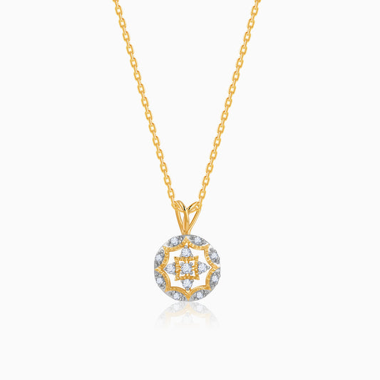 Gold Graceful Wheel Lab Grown Diamond Pendant