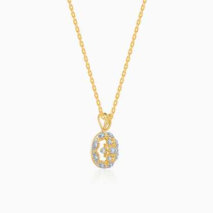 Gold Graceful Wheel Lab Grown Diamond Pendant
