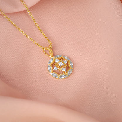 Gold Graceful Wheel Lab Grown Diamond Pendant